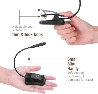 Rechargeable 3000K LED Book Light, Easy Clip on Reading Lights for Reading in Bed. Perfect for Readers.