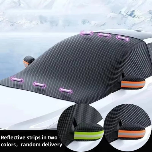 Car Snow Shield Front Windshield Snow Shield Winter Frost and Freeze Windows Winter Car Clothing Cover Thickened Half Cover