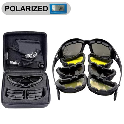 Tactical Glasses 4 Lens Men Army Hunting Shooting Glasses Motorcycle Hiking Polarized Sunglasses X7/C5 Tactical Airsoft Goggles