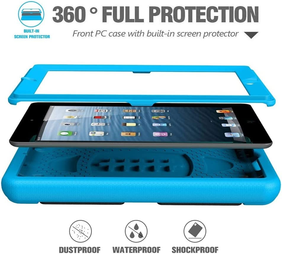 Kids Case for Ipad 2 3 4 Generation (Old Model)- Built-In Screen Protector, Shockproof Handle Stand Kids Friendly Compatible with Ipad 2Nd 3Rd 4Th Generation (Blue)