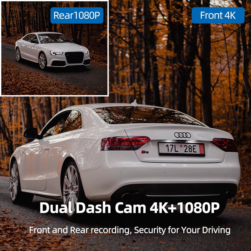 Dashcam 4K GPS WIFI Front and Rear 3 Channel Car Dvr Dash Cam Usb 2 Camera Video Recorder Black Box Auto Systems Smart