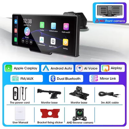 Yunpan 10.26" Dash Cam 4K 2160P Rearview Camera Carplay & Android Auto Dvr Gps Navigation Voice Control Car Dvr 5G Bt Fm Monitor