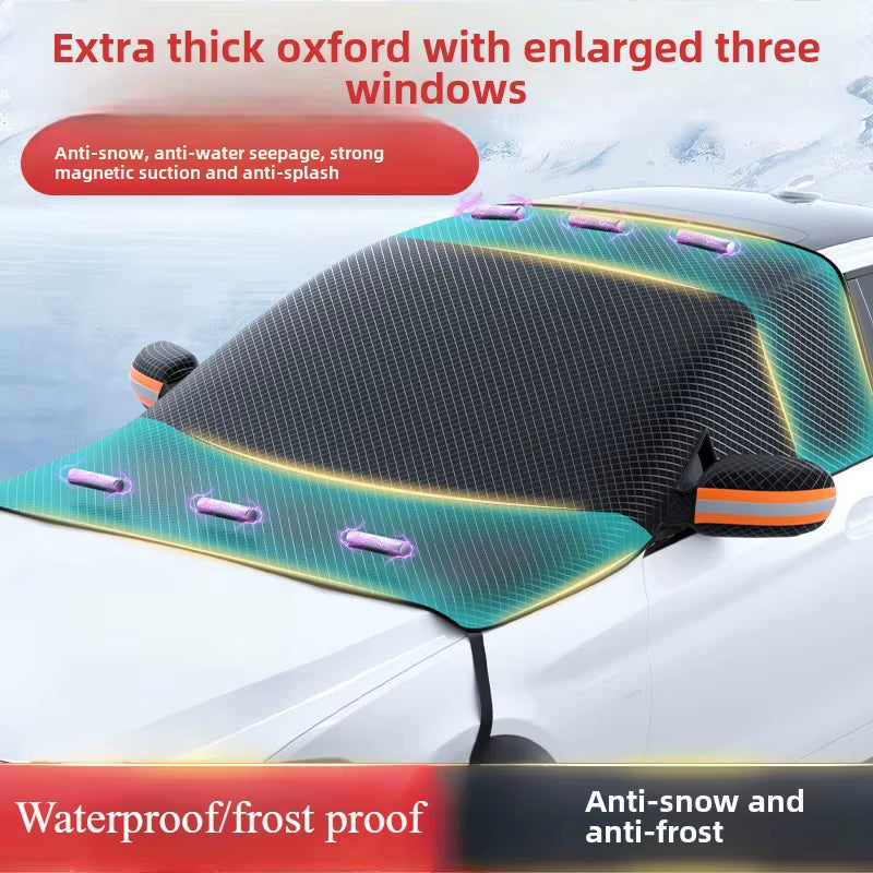 Car Snow Shield Front Windshield Snow Shield Winter Frost and Freeze Windows Winter Car Clothing Cover Thickened Half Cover