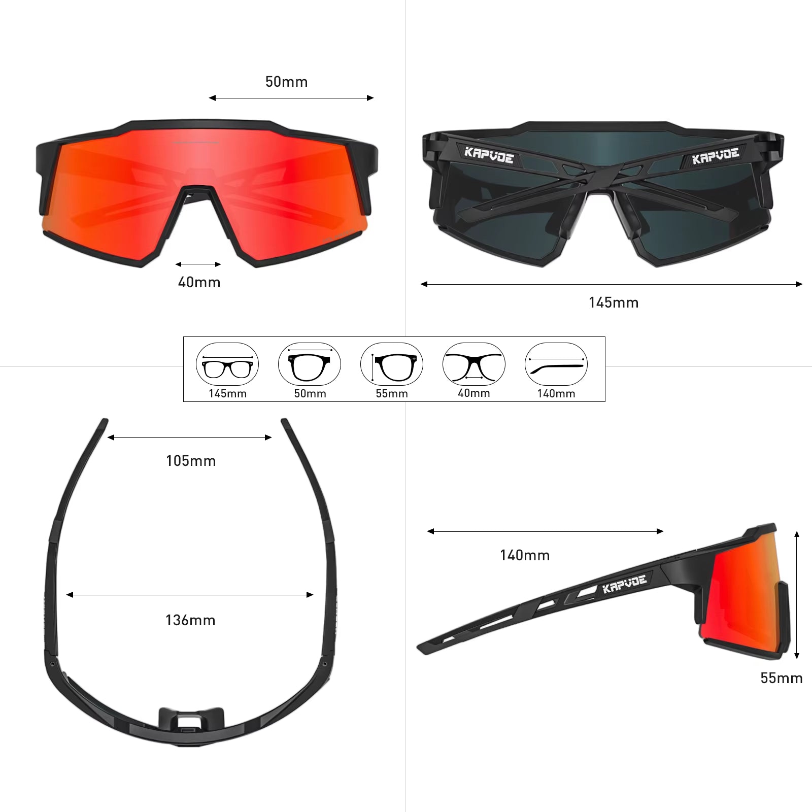 Polarized Cycling Glasses Tr90 Frame for Men Women Outdoor Sunglasses Bike UV400 Goggles Sports Baseball Softball Hiking