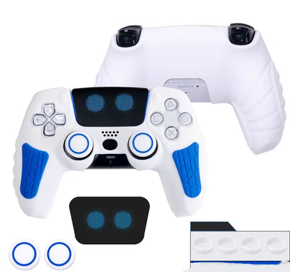 For PS5 Controller Cover Case Anti-Slip Silicone Cover Skin Compatible with PS5 Controller with Thumb Grip Cap Sticker