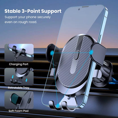 TOPK Car Phone Holder Mount 2023 Upgrade Auto Locking  Phone Holder with Hook Clip for Car Air Vent for Iphone Samsung