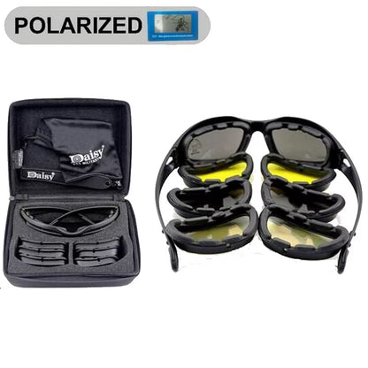 Tactical Glasses 4 Lens Men Army Hunting Shooting Glasses Motorcycle Hiking Polarized Sunglasses X7/C5 Tactical Airsoft Goggles