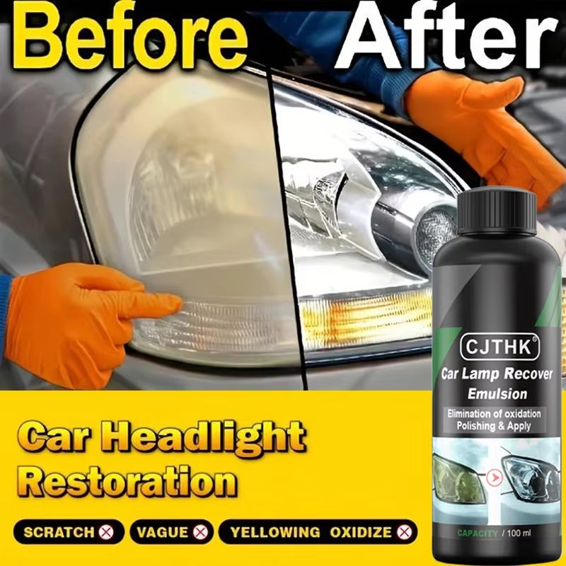 Car Headlight Restoration Polishing Kits Headlamp Scratch Remover Repair Cleaning Paste Remove Oxidation Headlight Polish Liquid